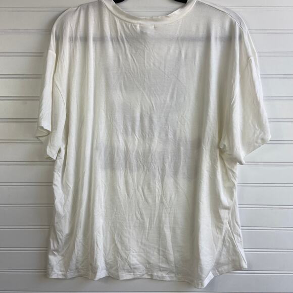 Le Lis L Rock Roll Repeat Graphic Band Tee Short Sleeve Crew Neck Slouchy Tshirt - Picture 4 of 8